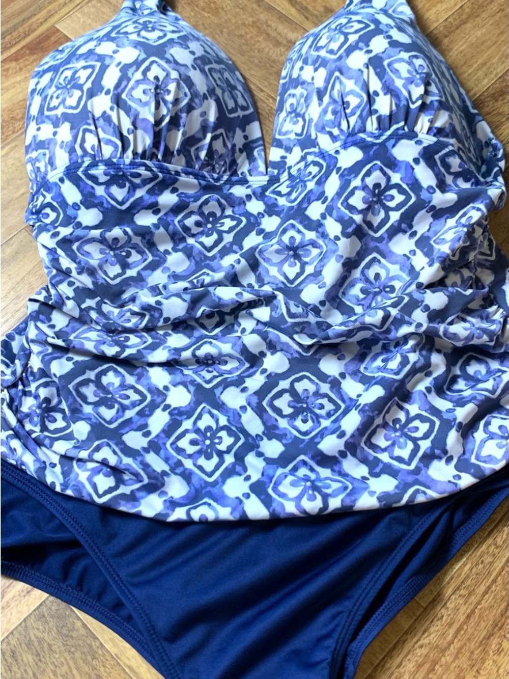 Ralph Lauren Navy and White Halter One-Piece Swim - Picture 9 of 16